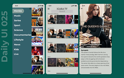 IGARA TV App @dailyui branding ui design website