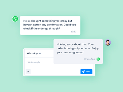 Message Bubbles agent artificial chat chatbot conversational ui support teams whataspp