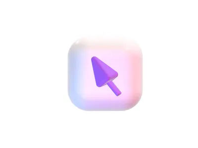 3d icon first try 3d arrow big sur cursor icon illustration