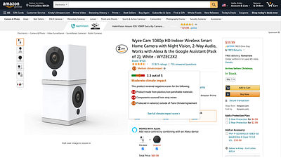 Climate Impact for Amazon ecommerce ui user experience ux web design