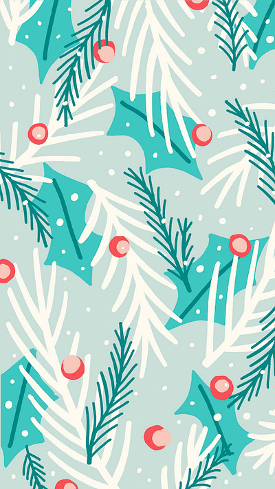 Winter Botanicals background botanicals christmas hand drawn handdrawn holiday illustration pattern pattern design wallpaper winter