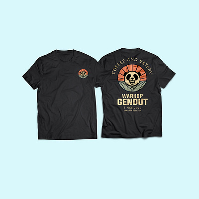 Warkop Gendut T-Shirt Black branding design illustration logo logodesign tshirtdesign typography