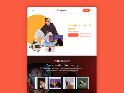 Artspace Landing Page Project branding ui ux web