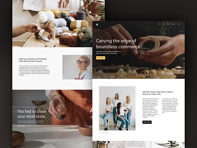 Carving the edge of commerce commerce community creative direction landing maker marketing shop shopify ui ux web web design website