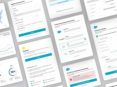 UI Modules card flat form graph list listing modal selection snapchat stepper ui ux