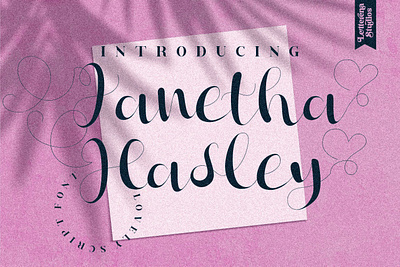 Janetha Hasley - Beautiful Lovely Script Font branding design font font design fonts icon illustration lettering logo script font typography