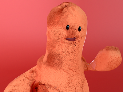 Cute Hairy Monster 3d c4d character cinema 4d cute design hair monster render simulation