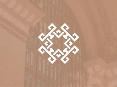 Ornament Logo Design Template app branding brown design geometric graphics icon illustration inspiration internet line logo minimal modern ornament simple tech design template uiux vector