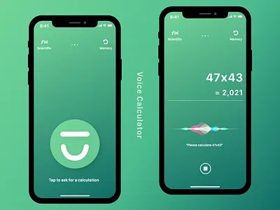 Voice Caulculator - Daily ui app design ui