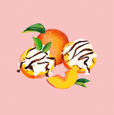 Tasty Tidbits - Grilled Peaches food illustration peach peaches school of motion