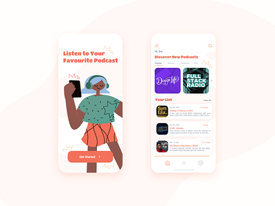 Podcast App Exploration app app concept app design illustration mobile mobile ui podcast podcasts ui