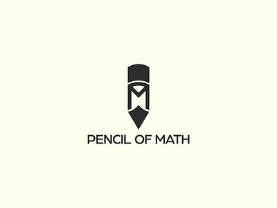 Pencil of Math logo branding design illustration logo math logo minimal pencil logo pencil m logo pencil of math logo