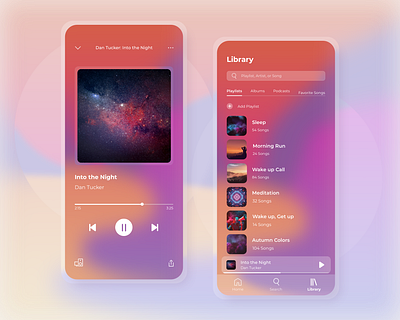 Music Player Frosted Glass app app design design frosted glass glass ui glassmorphism mobile mobile app design mobile design mobile ui music music app music player music player app music player ui ui ui design uidesign