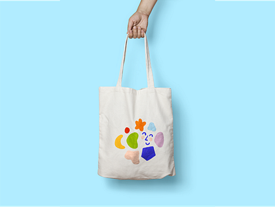 Emote Tote apparel branding children education emotion illustration merch organic shape playful tote tote bag