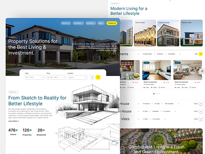 Real Estate Landing Page Website - Livora. agency apartment apartmentwebsite home propertyhome realestate residential residentialweb ui uiux uiuxdesign uiuxwebsite ux villa website websitedesign