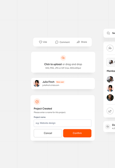 UI kit for a Collaboration tool dashboard design system figma design popup ui share ui ui ui design ui elements ui kit web design