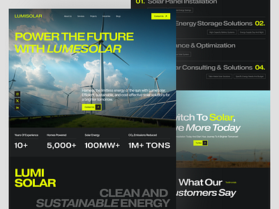 Lumisolar - Solar Panel Landing Page company profil dark eco friendly energizing fresh go green image landing page minimalist panel responsive smart energy solar trend ui ui ux website