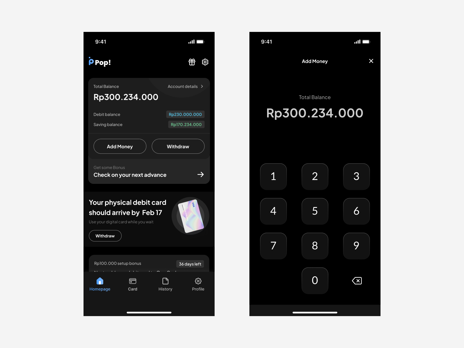 Pop Bank - Banking Apps app bank bank app branding design graphic design illustration illustrator logo mockups send transfer ui vector