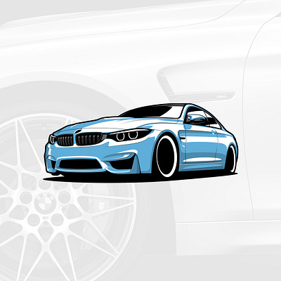 BMW M4 Coupe art automobile bmw car design drawing graphicdesign illustration logo logotype vector