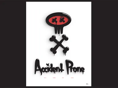 Accident Prone accident adobe adventure branding crossbones design full send illustration ink mountains prone ski skull snowboard utah vector