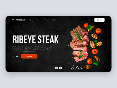 Website for meat restaurant (concept) concept dark ui design food restaurant ui web