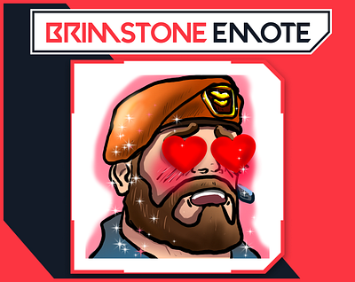 BRIMSTONE LOVE Emote from Valorant for Streamer / Twitch Emotes anime emotes emote twitch twitch badges twitch emote twitch graphic valorant