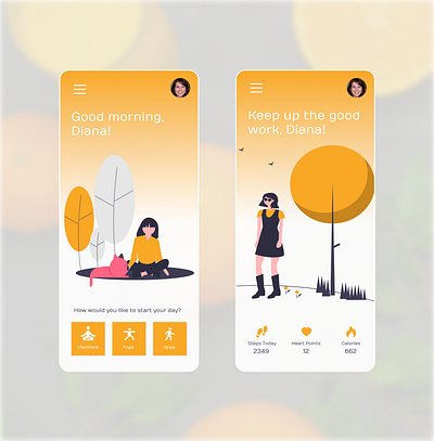 Wellbeing App app design meditation mindfullness mobile app ui ux ux ui wellbeing wellness