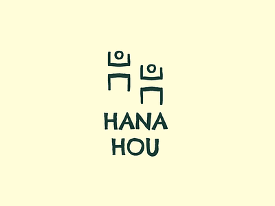 Hana Hou Logo cold pressed juice design hand drawn handmade hawaii hawaiian juice letter h logo polynesian stick figures tattoo tribal