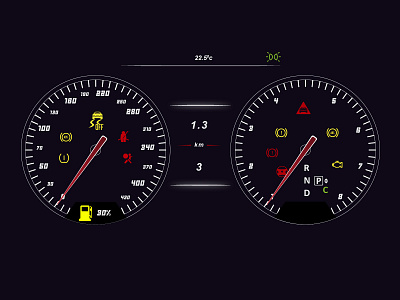 #DailyUI :: 034 car dashboard design illustration illustrator minimal ui ux vector