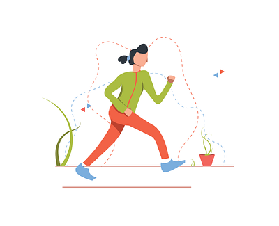 Running brand design flat flatillustration illustration vector