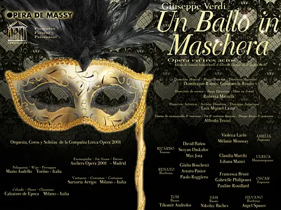Editorial Design - Opera Program - Un Ballo in Maschera editorial editorial design editorial illustration event branding graphic graphic design illustration opera opera 2001 opera de massy