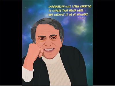 Digital Portrait Illustration of Carl Sagan adobe illustrator artwork astronomy carl sagan cosmos creative creativity design digital illustration digital portrait digitalart digitalartist galaxy illustration imagination science illustration scientist space vector art vector illustration