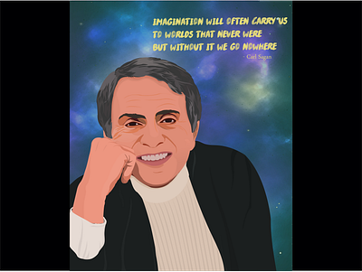 Digital Portrait Illustration of Carl Sagan adobe illustrator artwork astronomy carl sagan cosmos creative creativity design digital illustration digital portrait digitalart digitalartist galaxy illustration imagination science illustration scientist space vector art vector illustration