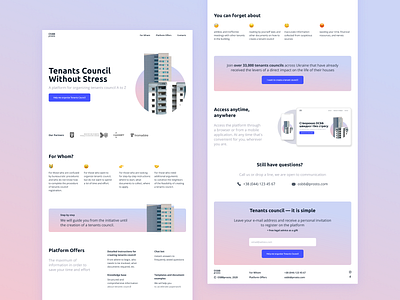 Tenants Council landing page real estate ui ux