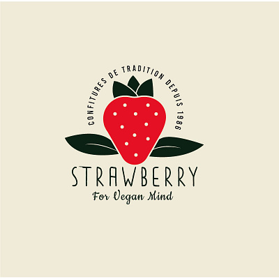 strawberry for vegan mind branding design identity logo typography