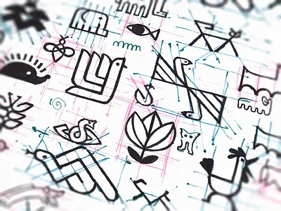 Nature sketches (Rough) 2d animals bird brainstorming branding design exploration flat icon logo logotype mark minimal minimalistic nature negative space process sketch sketches vector