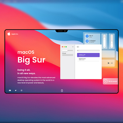 macOS Big Sur Webdesign Concept apple design figma landing page design macos ui user interface design ux uxdesign webdesign website design