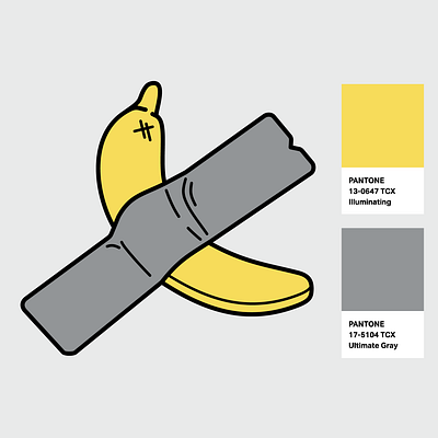 "Modern Art" icon by Olena Panasovska. banana basel banana color of the year icon icon design illuminating pantone pantone2021 ultimate gray