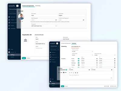 Settings page | Student coaching app app design application coaching design graphic design profile settings settings page settings ui student student app ui ui design ux ux design web web app web design