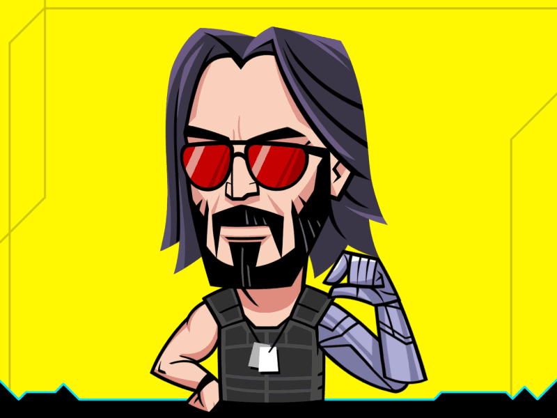 Wake the f*** up, Samurai cartooning character animation cyberpunk cyberpunk 2077 gif keanu keanu reeves