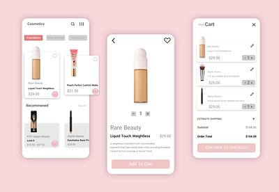 mobile app ui - cosmetics beauty design mobile app design mobile design mobile ui ui