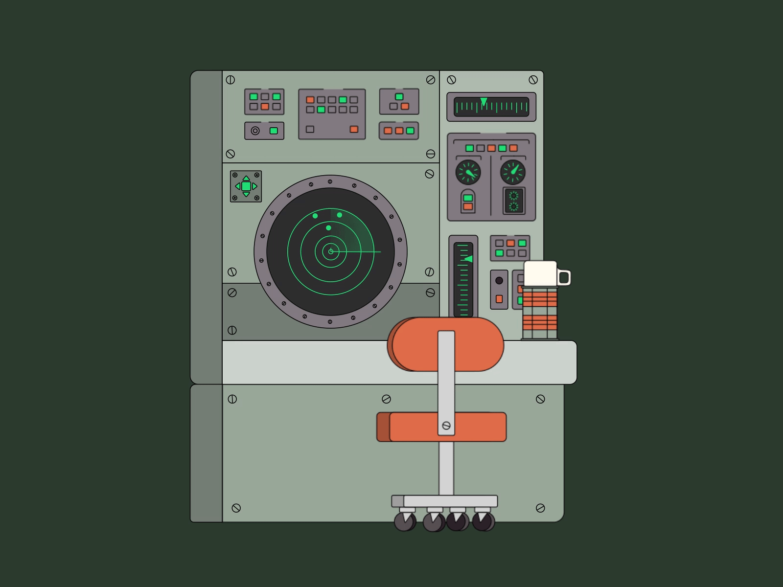 Radar Station animation bunker illustration motion design radar