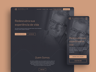 Overclub - website branding gold gray responsive wealth management website