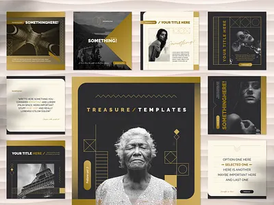 Treasure Social Media Templates boxes coach design event facebook gold instagram jungle likes mistery music party photo podcast porfolio social social media design socialmedia style templates