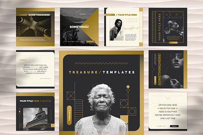 Treasure Social Media Templates boxes coach design event facebook gold instagram jungle likes mistery music party photo podcast porfolio social social media design socialmedia style templates