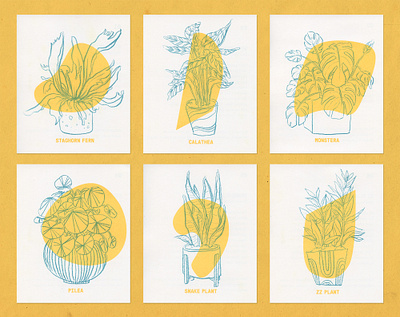 Grow These - Illustration Array chinamarker illustration illustrator plant risograph shape shape elements