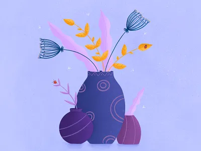 Vases balance design flat floral glass illustration motion graphic plants procreate stylized vase vases
