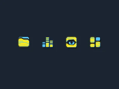 Cyberpunk 2077 icons style 2077 cyber cyberpunk dead design electronic figma flat future game icons not punk retro style styleguide vector