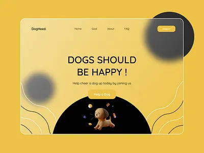 A Dog adoption landing concept adopt adoption branding design dog dog illustration doggy dogs dogstudio frontend glassmorphism puppies puppy typography ui ux vector webdesign website website design