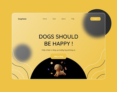 A Dog adoption landing concept adopt adoption branding design dog dog illustration doggy dogs dogstudio frontend glassmorphism puppies puppy typography ui ux vector webdesign website website design